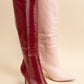 Croc Pattern Patent Finished Pointed Heel Boot