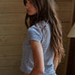 Knit Striped Short Sleeve Top
