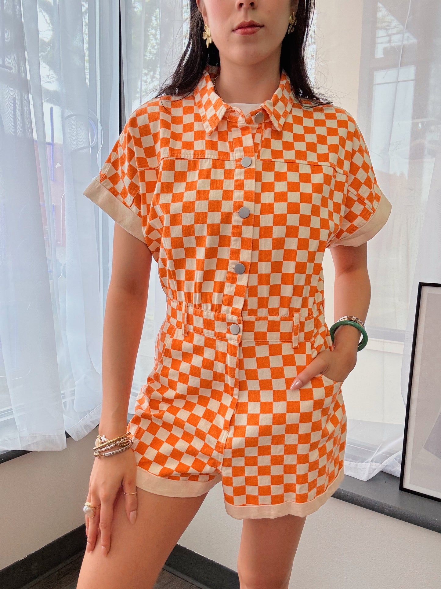 Checkered Romper