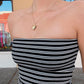 Black & White Striped Tube Top