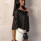Polka Dot One Shoulder Top
