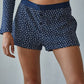 Navy Floral Print Waffle Shorts