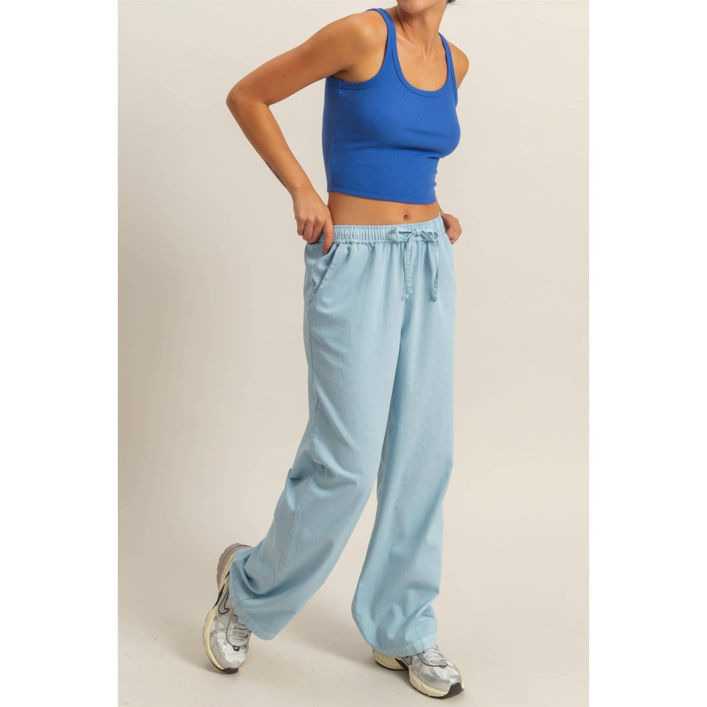 Casual Drawstring Straight Leg Pants