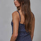 Navy Floral Print Waffle Cami