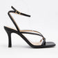 Open Square Toe Strappy Sandal Heel