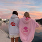 Pearl Grey Hibiscus Flowers Hoodie