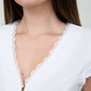 V NECK LACE TRIM BUTTON DOWN BLOUSE
