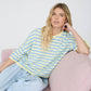 Leah Striped Short Sleeve Cardigan
