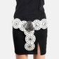 Faux Leather Grommet Disc Chain Belt