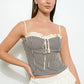 Ruffle Trim Gingham Cami Top