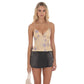 Champagne Open Back Sequin Top
