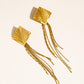 Cancale 18K Gold Non-Tarnish Geometric Tassel Drop Earrings