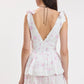 FLORAL TIE STRAP LAYERED LACE MINI DRESS