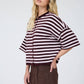 Leah Striped Short Sleeve Cardigan