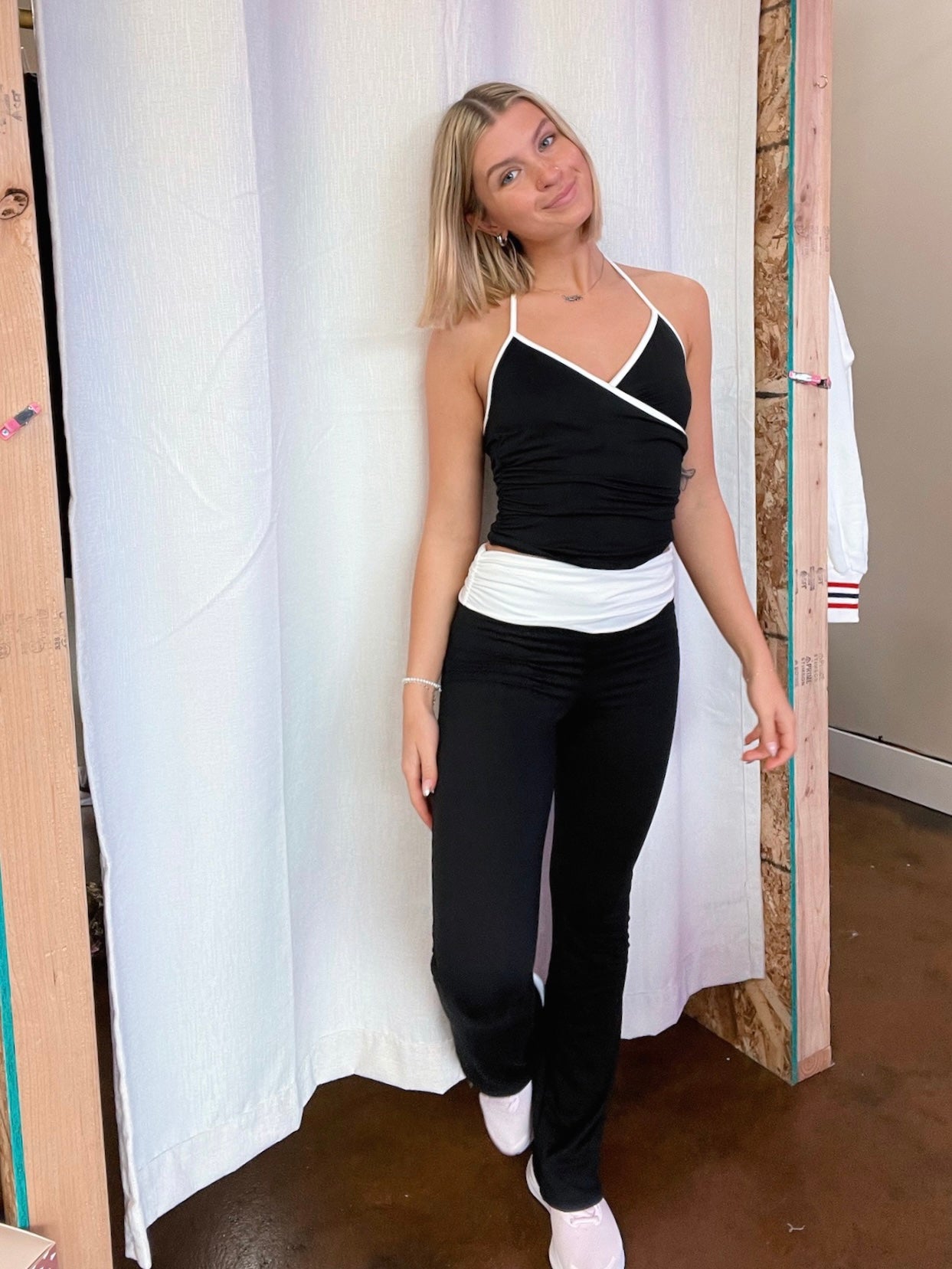 Black and White Contrast Pants