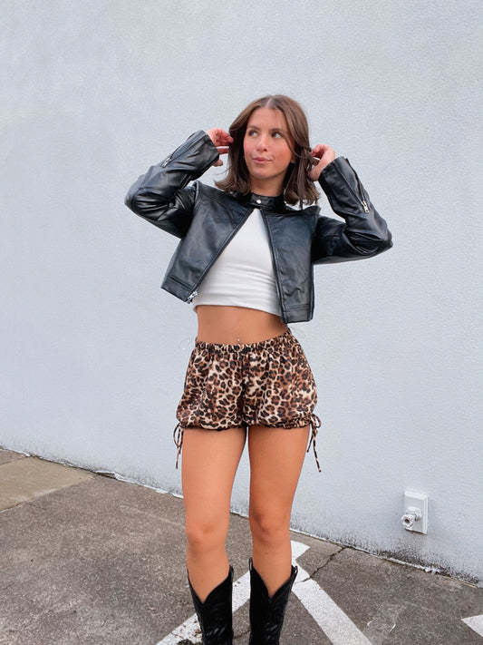 Basic Cropped Moto Jacket