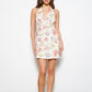 Shell Plant Print Halter Mini Dress