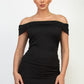 Folded Off-Shoulder Black Top