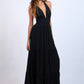 Halter Plunging V-Neck Maxi Dress