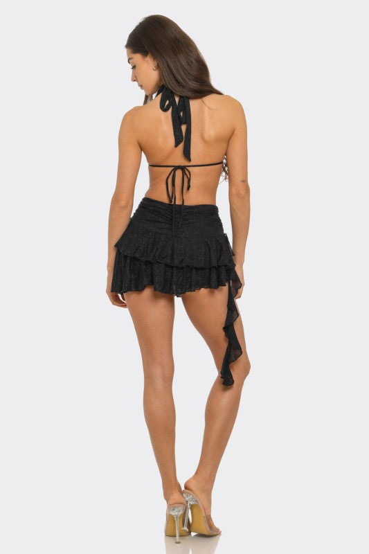Halter Open Back Mini Dress