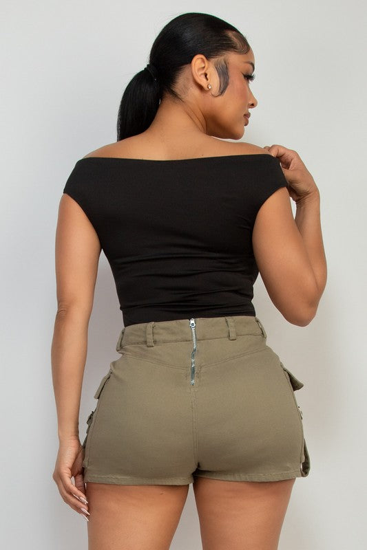 Off Shoulder Ruching Top