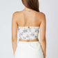 White Mini Leather Slit Skirt