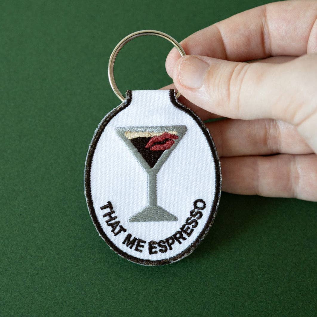 Espresso Embroidered Keychain