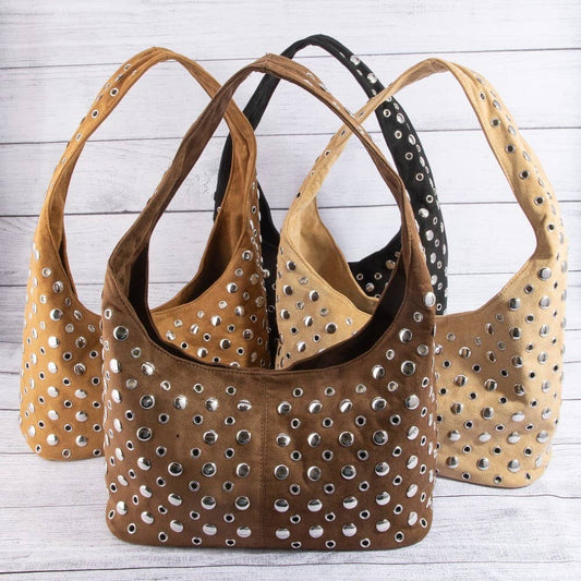 Multi Rivet Studded Shoulder Bag