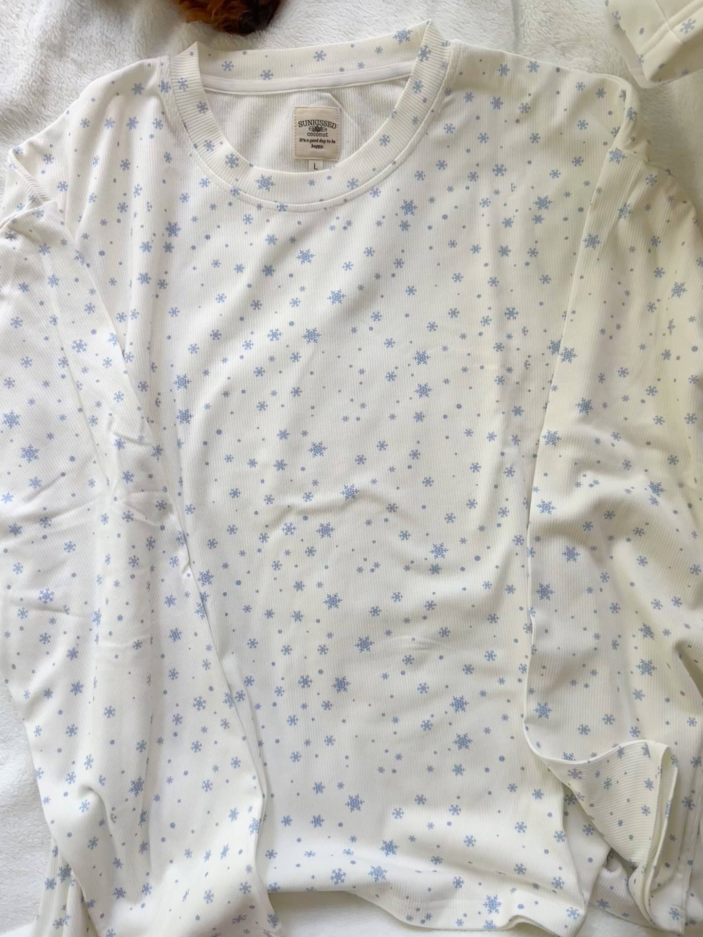 Snowflake Long Sleeve PJ Top