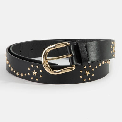 Studded Star Vegan Leather Belt