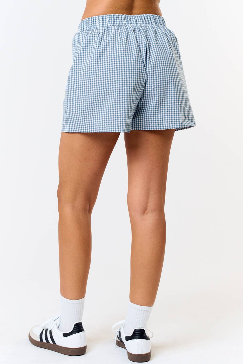 Gingham Elastic Waistband Boxer Shorts