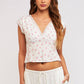 Floral V-neck Open Back