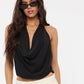 SOLID COLOR V-NECK TOP