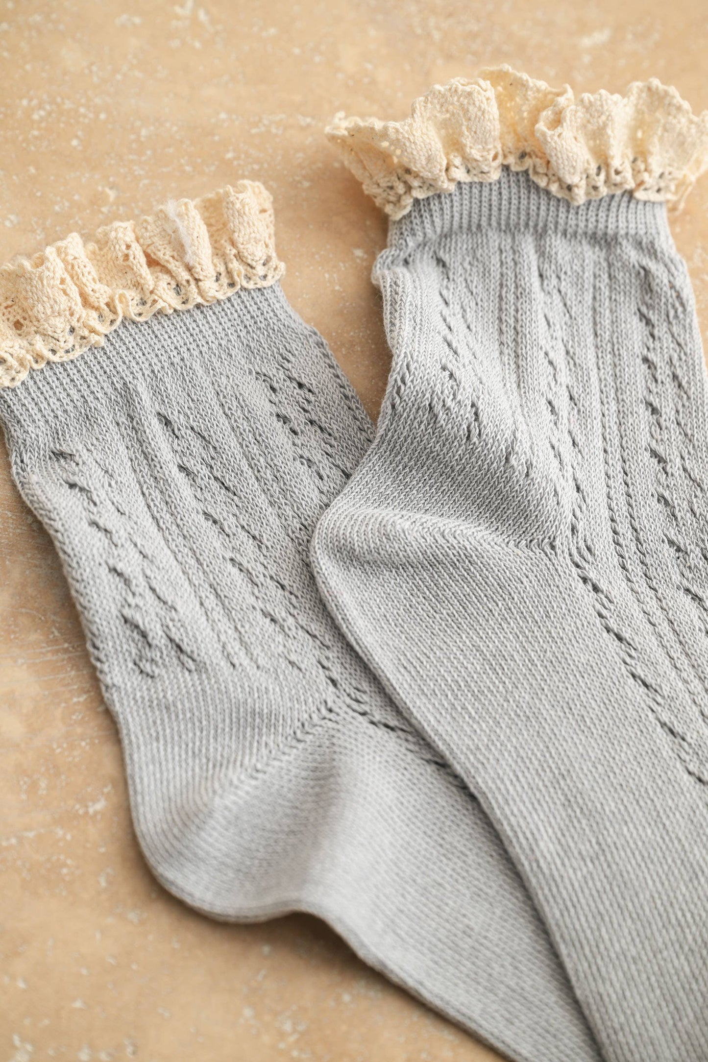Pointelle Lace Trim Socks