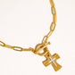 Royale 18K Gold Vintage Cross Small Chain Necklace