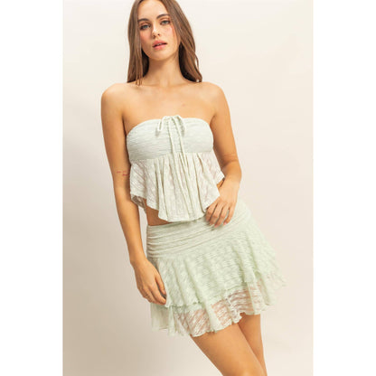 Tiered Lace Mini Skirt