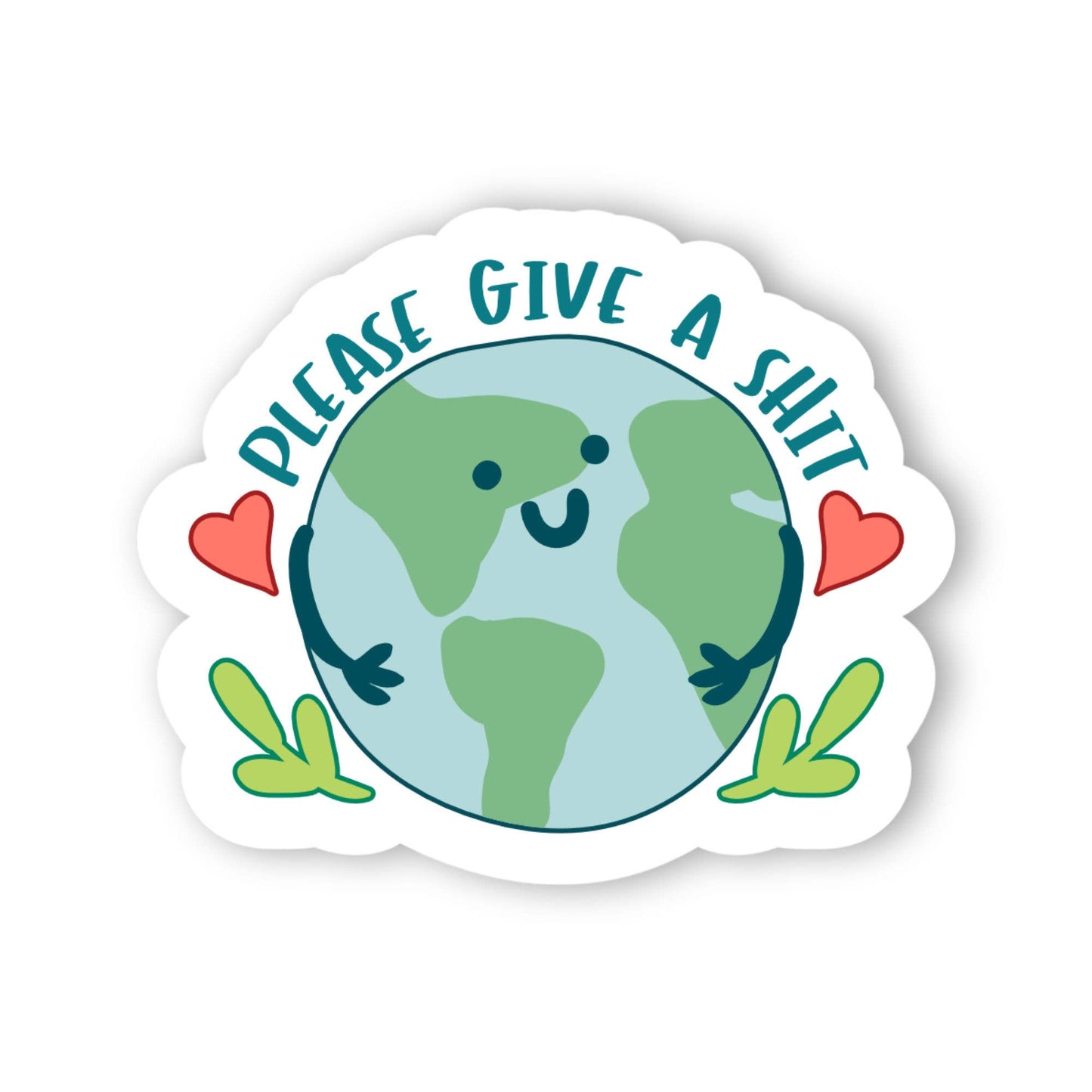 Please Give a Shit Earth Vinyl Sticker