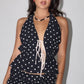 Polka Dot Halter Top with Tie Back