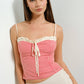 Ruffle Trim Gingham Cami Top