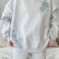Pearl Grey Tropical Embroider Sweatshirt