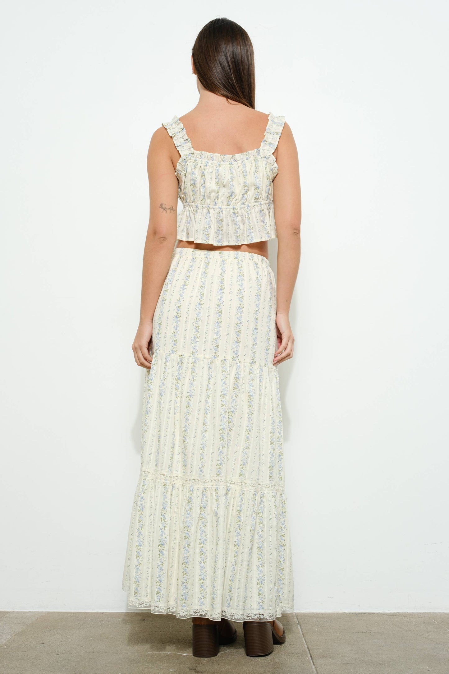 Cream Cottage maxi Skirt