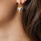 Savon 18K Non-Tarnish Two Tone Classic Heart Earring
