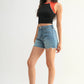 Medium Stretch Cut Off Fray Short