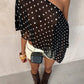 Polka Dot One Shoulder Top
