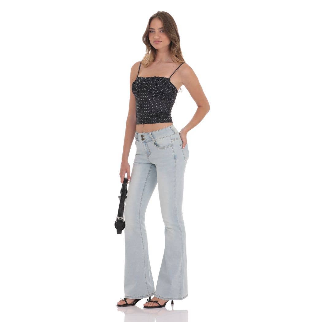 Low Rise Flare Jeans in Light Denim