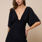 Deep V Flutter Dress
