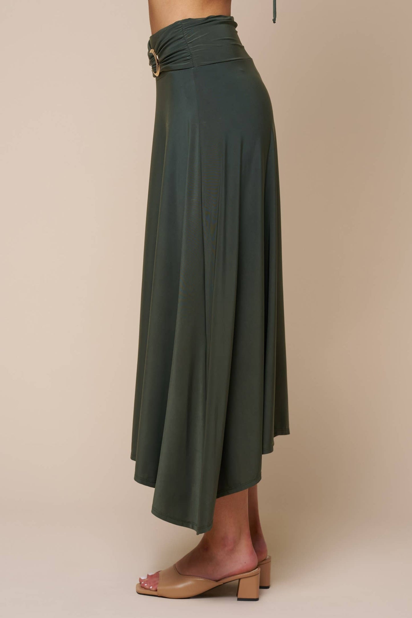 Golden Buckle Maxi Skirt