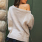 American Flag Knit Off The Shoulder Sweater