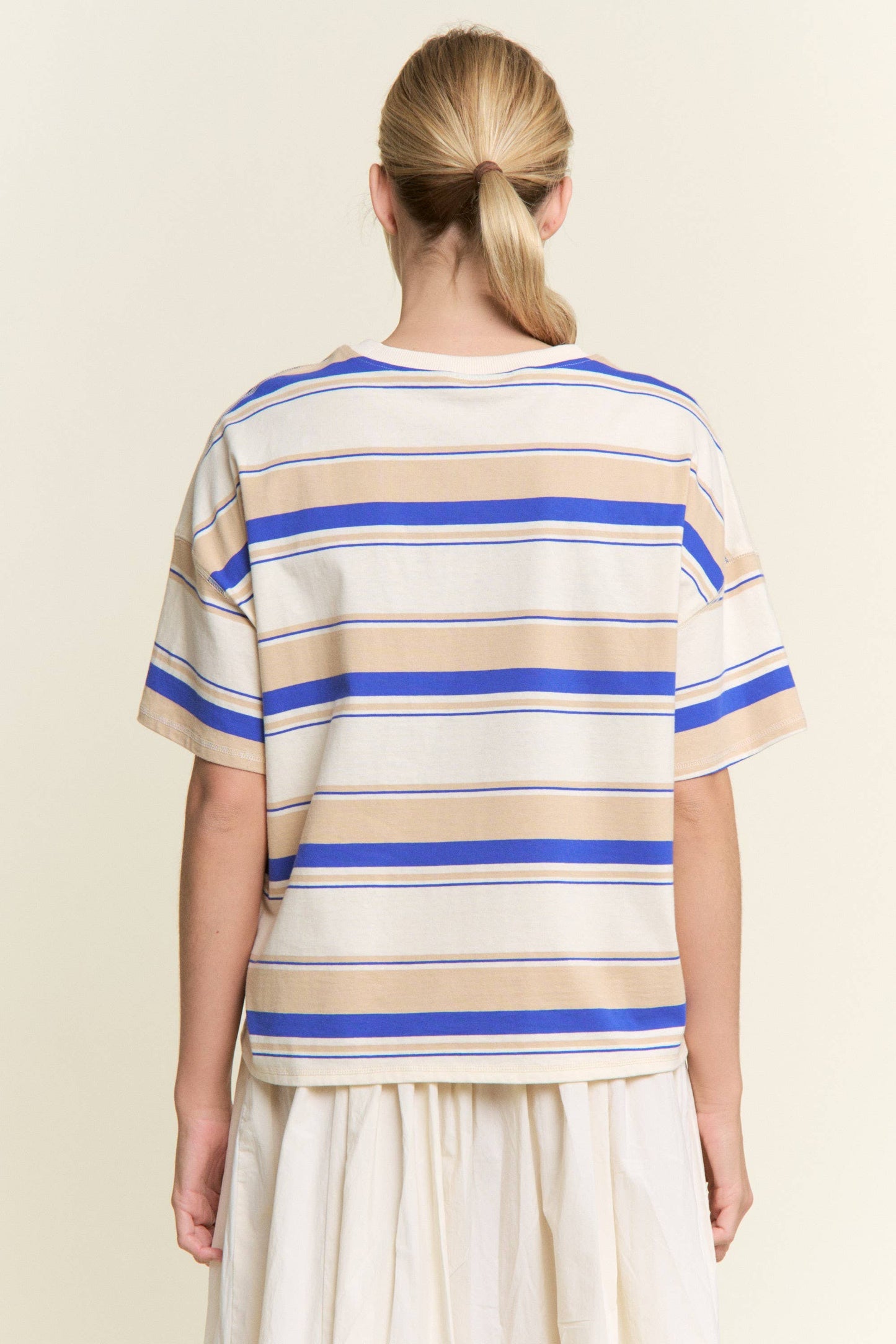 Stripe Oversized Short Sleeve Top