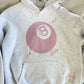 Pearl Grey Lucky You 8 Ball Embroider Hoodie